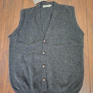 L.L. Bean Charcoal Wool Vest Mens Size L TALL